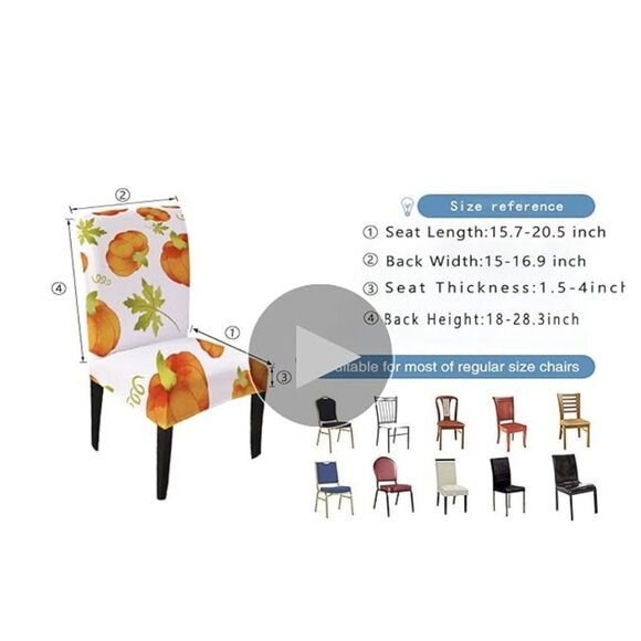 Chair Covers for Dining Chairs Set of 6 Ethnic Boho Southwest Orange Washable - Picture 5 of 5